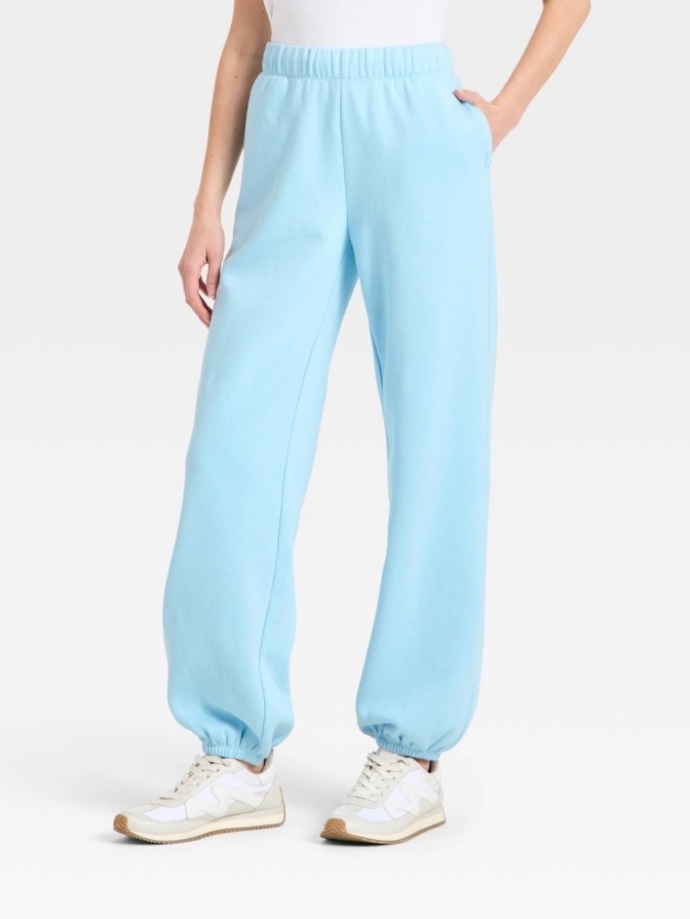 Women's Cinched Fleece Jogger Sweatpants - JoyLab™ Light Blue XL